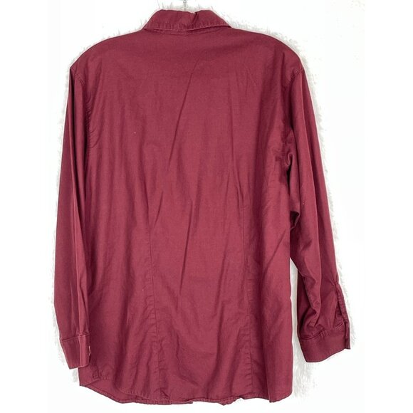 Vintage Willowbend Medium Long Sleeve Maroon Button Down Shirt - Picture 4 of 6